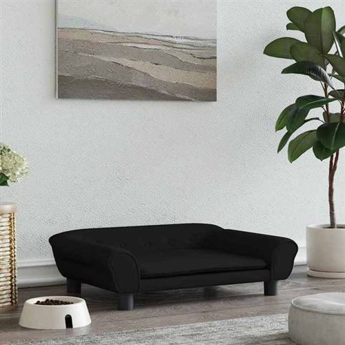 Comparer les prix de vidaXL Lit pour chien noir 70x48x22 cm velours