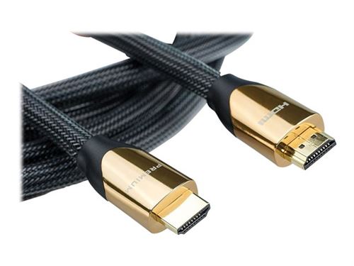 Roline Premium - Câble HDMI avec Ethernet - HDMI mâle pour HDMI mâle - 1 m - double blindage - noir nylon - support 4K