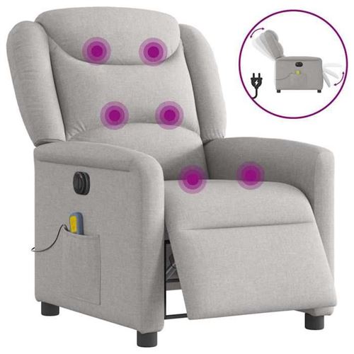 VIDAXL - Fauteuil de relaxation - Massage électrique - Gris - Image 2