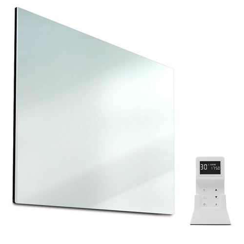 Klarstein Chauffage infrarouge Radiateur infrarouge 600 W minuteur hebdomadaire Miroir Argent