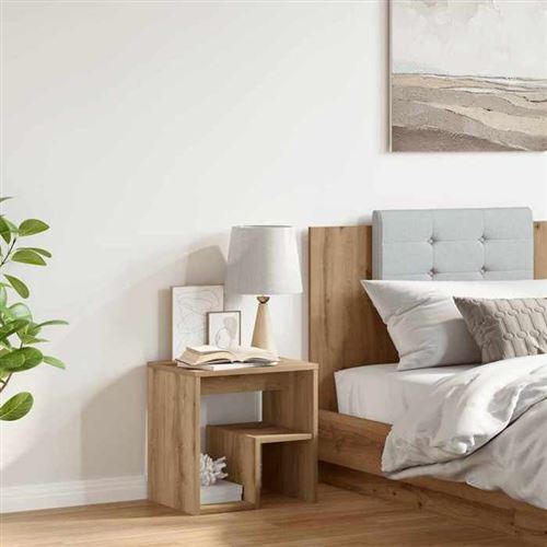 Table de chevet chêne artisanal 40x30x40 cm bois d'ingénierie Vidaxl