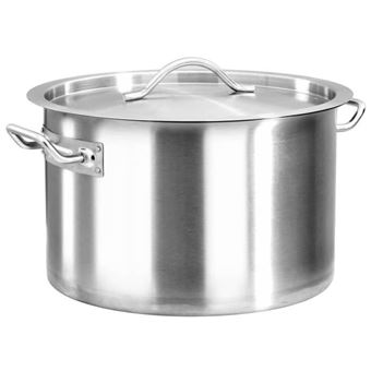 Marmite - VIDAXL - 24 L - Acier inoxydable - 36x24 cm - Couvercle inclus - 1