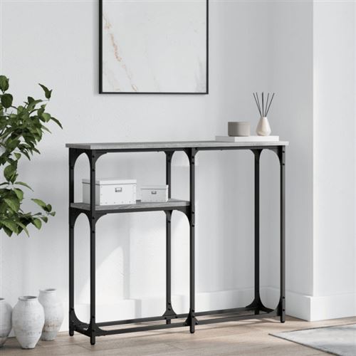 vidaXL Table console sonoma gris 90x22,5x75 cm bois d'ingénierie