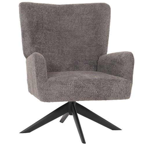 Mendler Gris Fauteuil Lounge Hwc-N65 Chenille Métal Foncé - Image 3