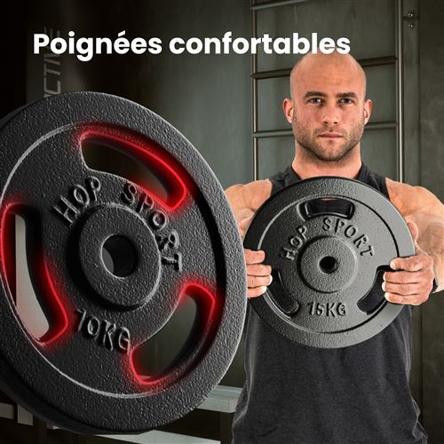 Disques D'haltères 20 Kg (2 X 10 Kg) – Fonte, Alésage 29 Mm, Vivo