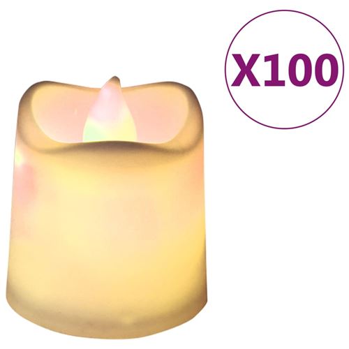 vidaXL Bougies électriques sans flamme à LED 100 pcs Blanc chaud