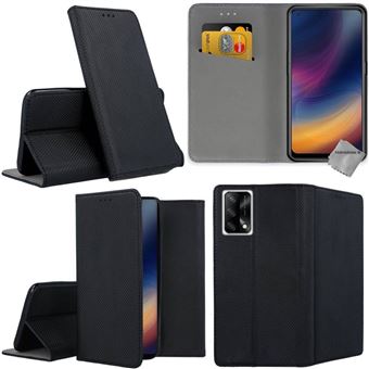 Housse etui coque pochette portefeuille pour Oppo A74 4G + film ecran - NOIR MAGNET - htdmobiles - 1