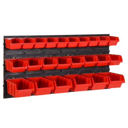 Vidaxl Rouge/Noir Ensemble Étagères D'atelier 26 Pcs - Image 3