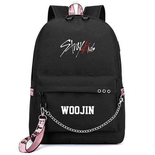 Sac à Dos Stray Kids WOOJIN pour Filles (SD1614) 32*15*45 cm Noir