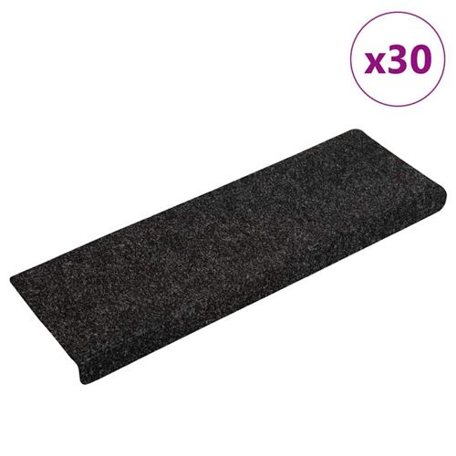 vidaXL Stufenmatten Selbstklebend 30 Stk. 65x21x4 cm Schwarz