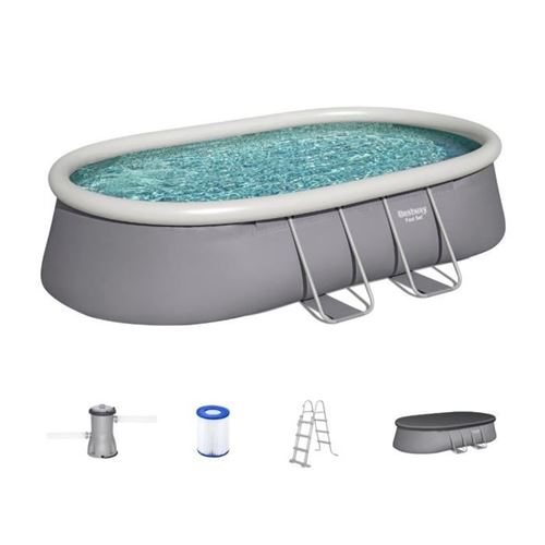 Bestway 561JR piscine hors sol Oval Gris