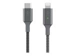 Belkin BOOST CHARGE Smart - Câble Lightning - USB-C mâle pour Lightning mâle - 1.2 m - gris - Prise en charge de Power Delivery - pour Apple iPhone 11, 11 Pro, 11 Pro Max, 8, 8 Plus, X, XR, XS, XS Max