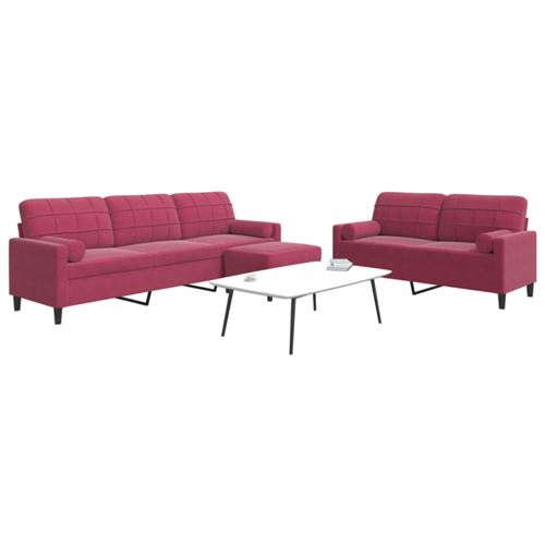 Non Communiqué Multicolore Ensemble De Canapés 3 Pcs Avec Coussins Et Traversins Velours