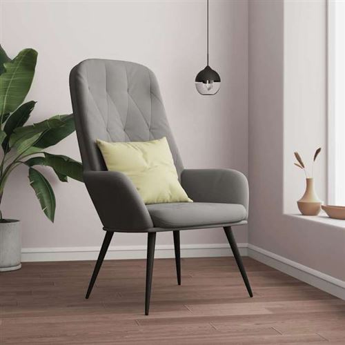 Vidaxl Gris/Clair Fauteuil Relax Velours - Image 2