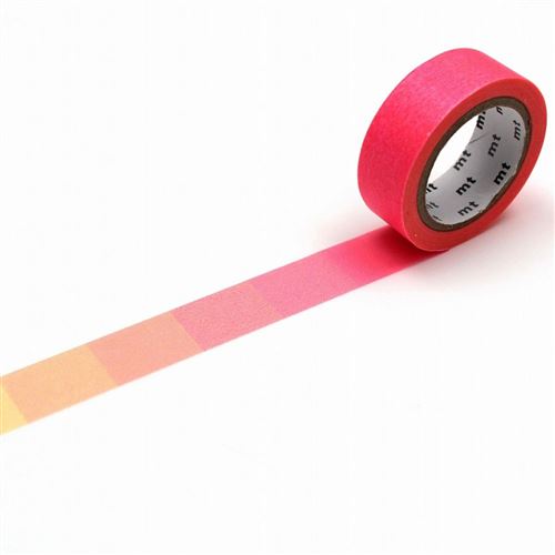 Masking Tape - Dégradé fluo rose et jaune - 15 mm x 7 m