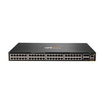 HPE Aruba 6300M - Commutateur - C3 - Géré - 48 x 10/100/1000 + 4 x 1 Gigabit / 10 Gigabit / 25 Gigabit / 50 Gigabit SFP56 (liaison montante/stockage) - flux d'air de l'arrière vers l'avant - Montable sur rack - Conformité TAA - 1