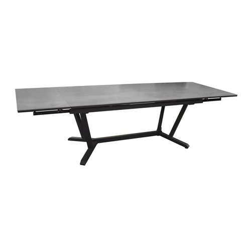 Table de jardin Vita graphite/lucca en Aluminium 180/230/280 x100 cm - plateau Kedra