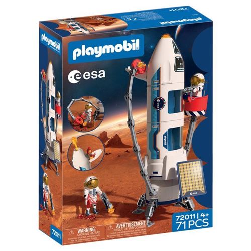 Playmobil 72011 Fusée D'Exploration Sur Mars De L'Esa, L'Espace, 71 Pieces, Des 4 Ans