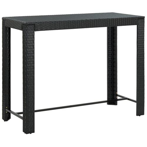 VidaXL Table de bar de jardin Noir 140,5x60,5x110,5 cm Résine tressée