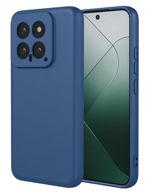 Coque pour Xiaomi 14 5G - housse etui silicone gel fine + film ecran - BLEU FONCE - htdmobiles