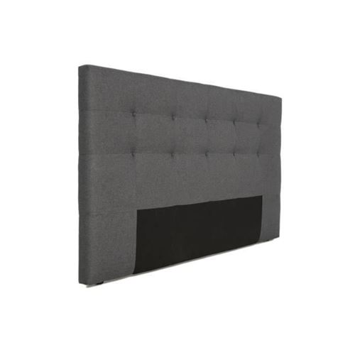 Tete de lit 185 x 100 cm capitonnee - Tissu Anthracite - Pour couchage 140 / 160 ou 180 - ARGOS