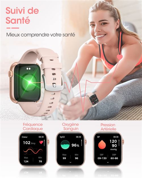 Smart Watch Montre connectée pour femme Fréquence Cardiaque