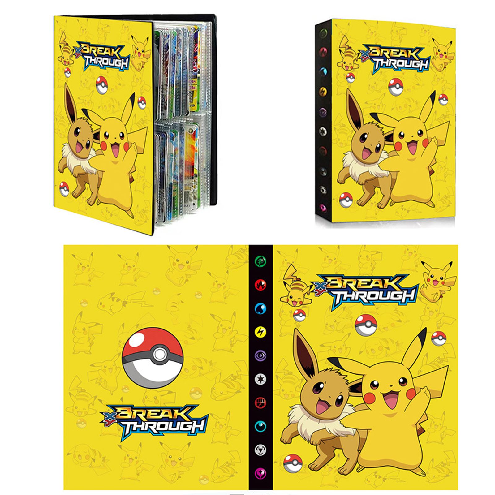Classeur Porte-Cartes Pokémon – 30 Pages – 4 Pochettes Par Page – Capacité 240 Cartes – Album Range-Cartes Universel