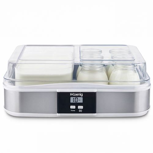 H.Koenig - Yaourtière ELY120 - 12 Pots et Pot Fromage Blanc - Blanc - Image 4