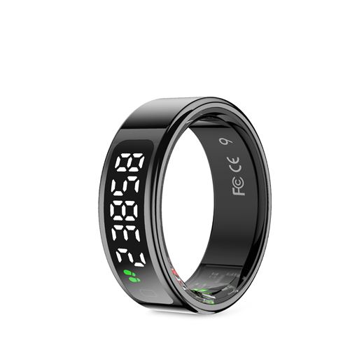 Non Communiqué Noir Bague Connectée Smart Ring Orbyt Touch Prixton - Bague Connectée Santé Et Sport - Écran Tactile - Taille 11 - Couleur