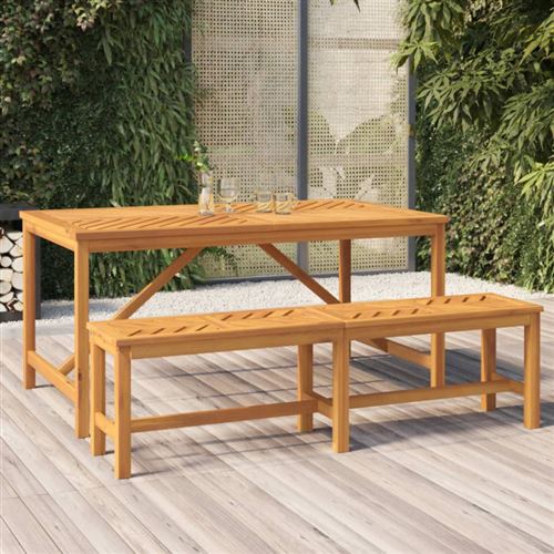 Non Communiqué Marron Table À Manger De Jardin 150X90x74 Cm Bois D Acacia Solide
