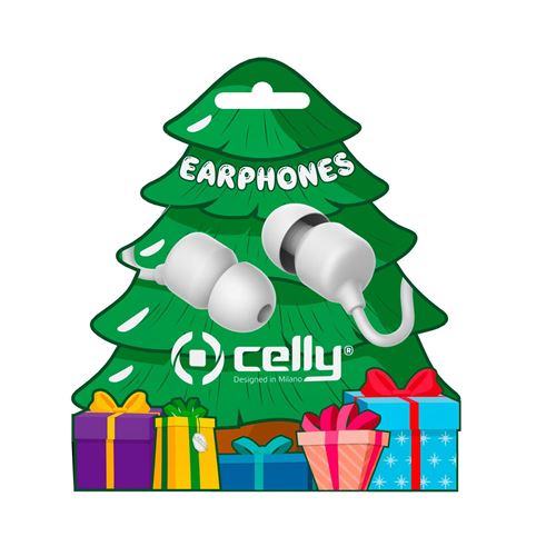 Celly XMASEARTREEWH écouteur/casque Avec fil Ecouteurs Appels/Musique Blanc