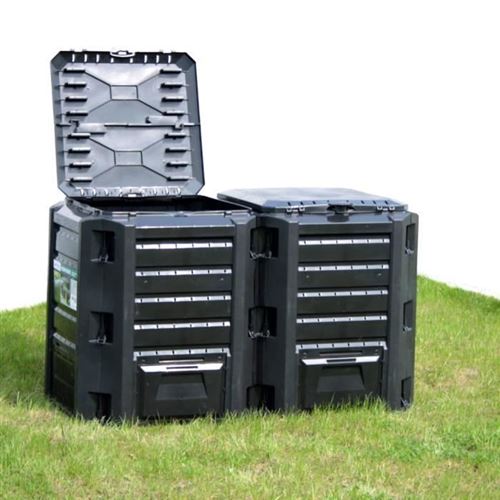 Composteur de jardin Noir 800 L vidaXL - N/A