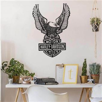 Déco Murale Moto Tableau Toile Harley-Davidson Triptyque