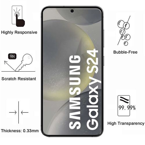 Verre Trempé pour Samsung Galaxy S24 PLUS et Protection Caméra [Pack 2]  Film Vitre Protection Phonillico® - Protection d'écran pour smartphone -  Achat & prix