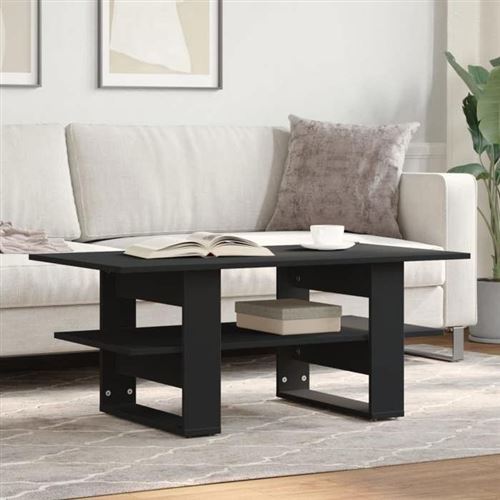 VIDAXL - Table basse - 102 x 55 x 42 cm - Noir - Image 2