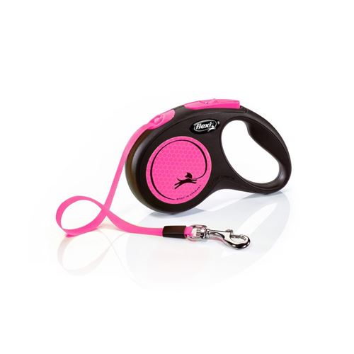 flexi New Neon harness lead pink, 5 m - M: up to 25 kg