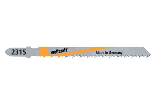 Wolfcraft 2315000 2 Lames de Scie Sauteuse Hss Queue en T, Longueur Dentée : 75 Mm, Longueur Totale 100 Mm, Pas de Dents : 2,5 Mm, Dents Avoyées Et Rectifiées, Dos Conique