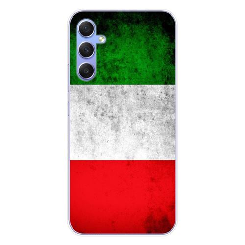 Coque en silicone imprimée compatible Samsung Galaxy A34 5G Drapeau Italie