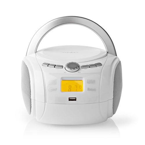 Nedis SPBB100WT Lecteur CD Bluetooth® Boombox 9W / radio FM / USB / Aux Blanc