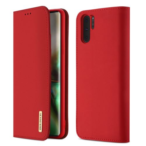 Etui en cuir véritable avec support rouge pour votre Samsung Galaxy Note 10 Plus