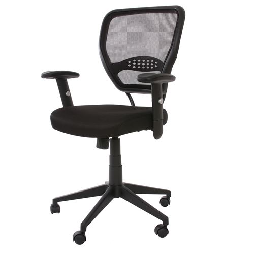 Fauteuil/chaise de bureau Seattle, charge 150kg, tissu, noir