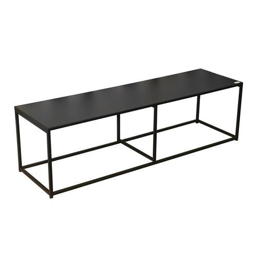 Urban Living - Meuble TV design en métal Madison - L. 140 x H. 40 cm - Noir - Madison