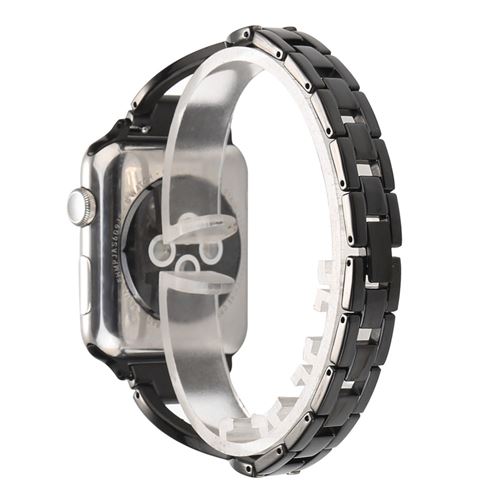 Bracelet en métal décor strass en forme de x noir pour votre Apple Watch Series 3/2/1 38mm