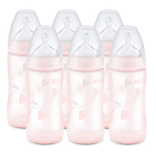 NUK Lot 6 biberons First Choice+ 300 ml 0-6M perçage M
