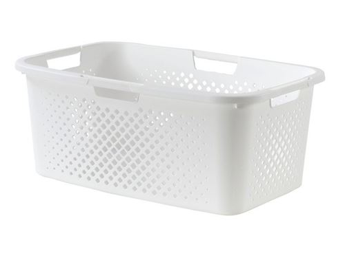 SUNDIS Panier a linge Pixel - 40 L - Blanc