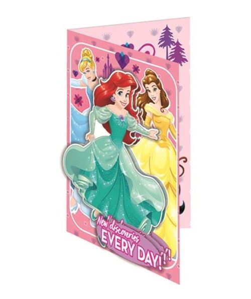 Disney carte avec enveloppe Princesse 3D junior 20,5 cm rose