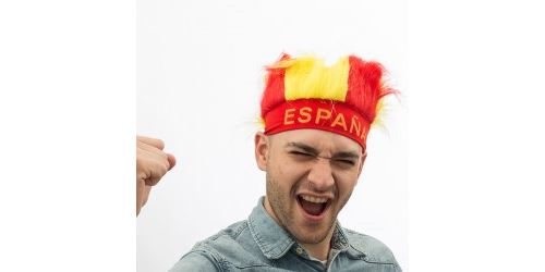 Chapeau perruque Drapeau Espagnol - Dégusiement supporteur Espagne