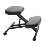 Tabouret ergonomique ROBERT siège ajustable repose genoux chaise de bureau  sans dossier, en métal noir et assise rembourrée noir