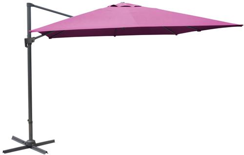 Proloisirs - Parasol déporté carré 3 mètres Framboise