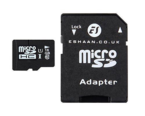 Carte Micro SD 16 Go Classe 10 ES Trader H2testw Pass Class 10 Carte mémoire Micro SD SDHC avec Adaptateur SD Gratuit